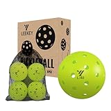 LEEKEY Pickleball Balls- 40 Hole Outdoor Pickleballs,4/12 Pack Pickleballs Set with Mesh Bag, High...