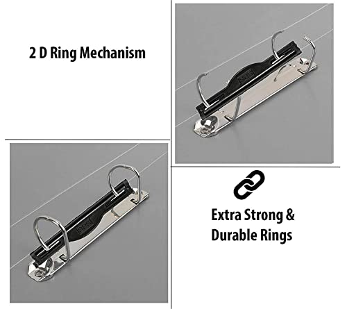 Image of Plastic File Folder 2D Ring Binder F /S Legal Size Tough & Durable Ring Binder Box Board File Grey - 4