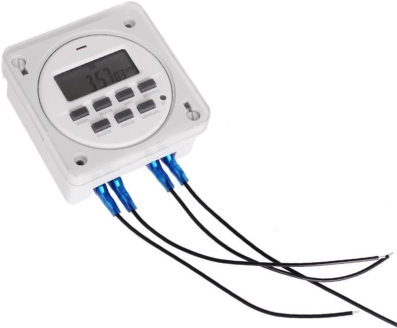 12/24 Format 12V DC Timer Switch 7 Days 24hr Programmable Time Relay Clock Controller Panel Mounted with Countdown Off Function(12V Timer)