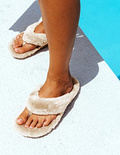 Image of OluKai Kipe'a Heu Women's Sandal Slippers, Soft & Comfortable Shearling-Wrapped Straps, Durable Rubber Outsoles for All-Day Wear, Causal & Cute Everyday Style