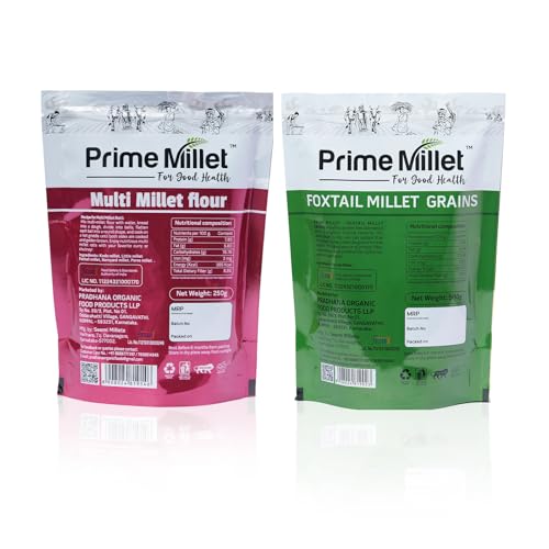 Image of Prime Millet For Good Health Organic Multi Millet Flour | Whole Foxtail Millet Grain Flour | High Fiber, Rich in Protein | No Maida, No Preservatives | Healthy Flour for Roti, Dosa, Idli & Baking,1.5kg (Pack of 2 x 750g)