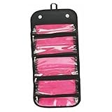 4-Layer Roll up Foldable Travel Organizer Multifunctional Hanging Makeup Cosmetic Bag Large Capacity Toiletry Storage Bag Organizer Bath Shower Clear Case Holder Pouch for Women Girls (Black)