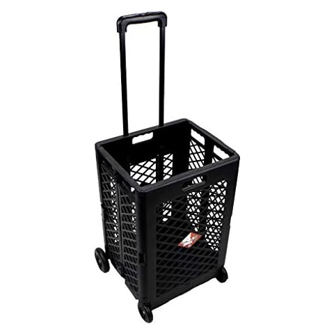 ALUK- Folding 4-Wheel Shopping Cart, Shopping Cart Storage Storage Box, Portable Trolley Cover