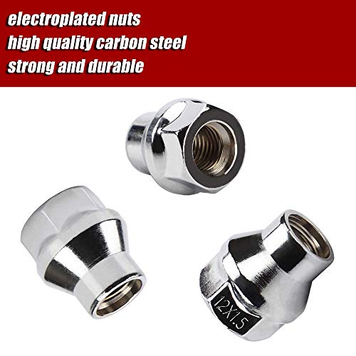 Image of 12x1.5 Extended (ET) Lug Nuts, Chrome, 24PCS | M12x1.5 ET, Open Ended, 7mm Shank, Aftermarket Wheels