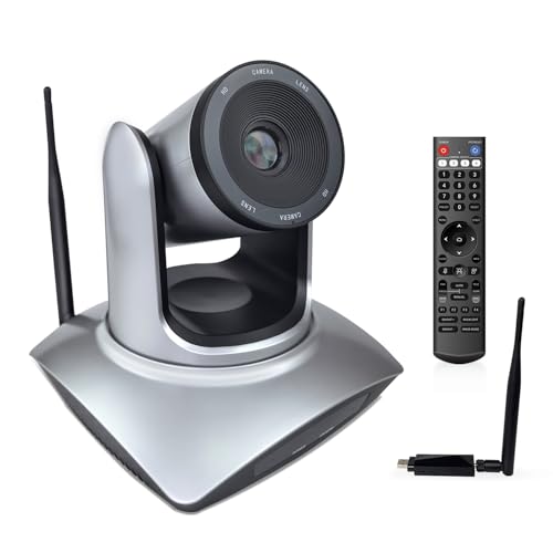 TOALLIN Wireless PTZ Conference Room Camera, 3X Optical Zoom Streaming Camera, 1080P Full HD Wireless Webcam for Video Conferencing/Live Streaming/Church Services Worship/Online Education