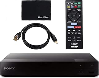 Sony Blu Ray Player BDP BX370 with WiFi for Video Streaming and Screen Mirroring | Full HD Bluray Playback, DVD Upscaling | Includes Blue Ray DVD Player, Remote Control, HDMI Cable, and Cleaning Cloth