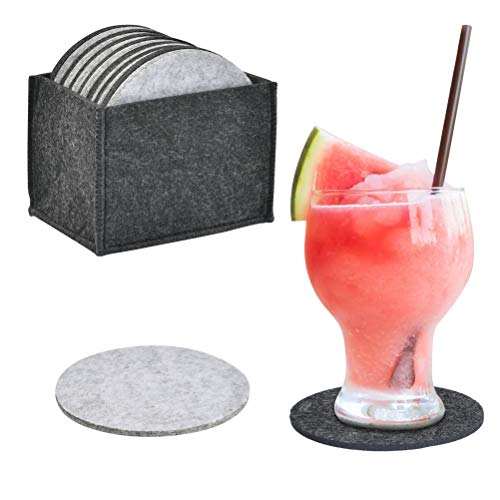 Juego de 15 Posavasos de Fieltro,Redondos Posavasos,Grueso Posavasos,Posavasos Absorbente,Base de Taza,Adecuado para...