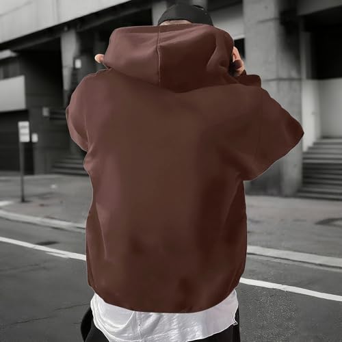 Men's Hoodies Pullover - Letter Print Drawstring Pullover Hoodies,Fashion Sweater Loose Fit Fall Tops3