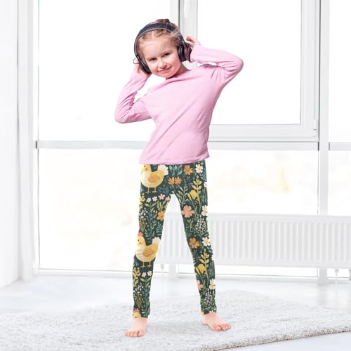 Girls Leggings Cute Chicken in Garden Toddler Girls Clothes Leggings for Girls Toddler Girls Leggings 3-4T4