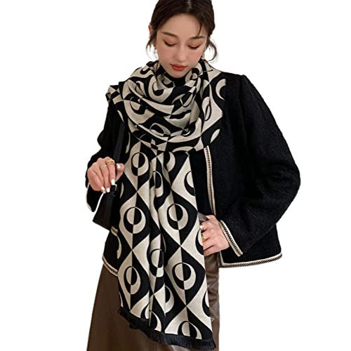 Scarf for Women Cashmere Feel Scarves Wool Blend Shawl Pattern Printed Winter Thick Oversize Wraps