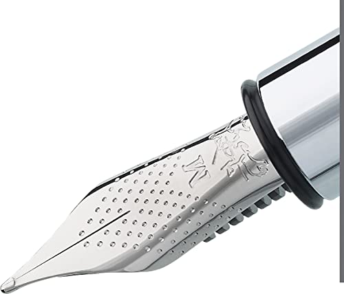 Faber-Castell Ambition 148140 Fountain Pen High-Grade Resin Nib Size M Barrel Colour Black/Silver #TOP2