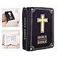 lasuroa Bibel Kissen, 33x22x9cm Samt Holy Bible Kissen Bibel Kissen Buch zum Öffnen Kissen Buchform Religiöse Geschenke Taufe Oster Geschenke für Frauen Männer(Schwarz)