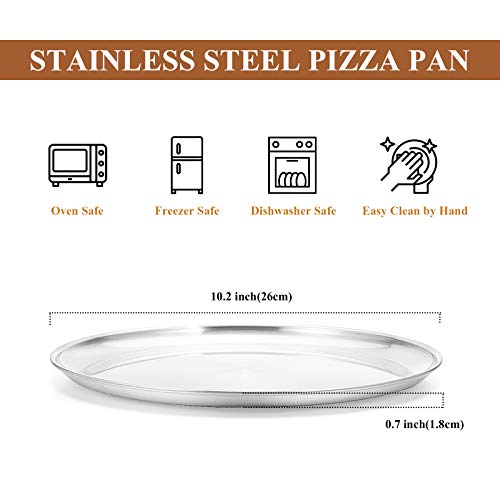 Deedro Pizza Baking Pan Pizza Sheet, 10 Inch Stainless Steel Pizza Tray Round Pizza Oven Pan For Home Restaurant Pizzeria, Nontoxic & Heavy Duty, Easy Clean & Dishwasher Safe, Set Of 2 #TOP1