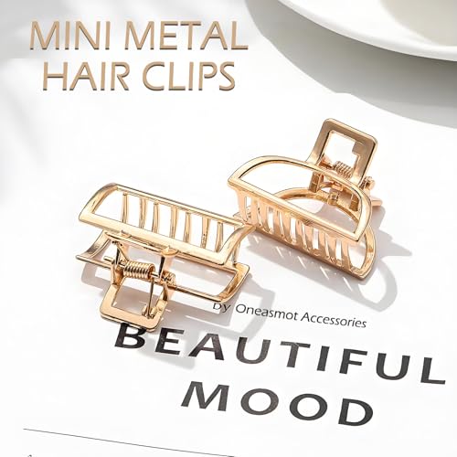 2 Pcs Gold Hair Clips Small Metal Claw Clips miniatura 2
