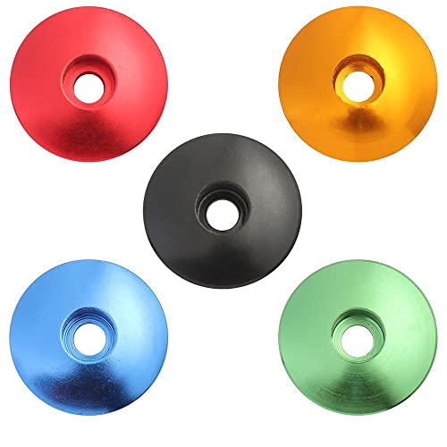 gofidin 5pcs Bike Stem Cap, Personalise Bicycle Headset Top Cover, Aluminum Bicycle Top Cap Outdoor Mountain Bike Accessories for MTB Bike
