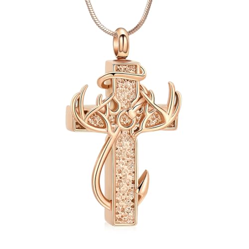 Bijoux commémoratifs collier urne croix en acier inoxydable durable