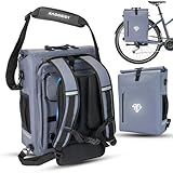 RADGEIST 3in1 Fahrradtasche für Gepäckträger (25Liter) - Rucksack Fahrrad Tasche mit bequemer Polsterung - Gepäckträgertasche mit sicherer Befestigung - 100% wasserdicht inkl. Laptopfach (Schwarz)