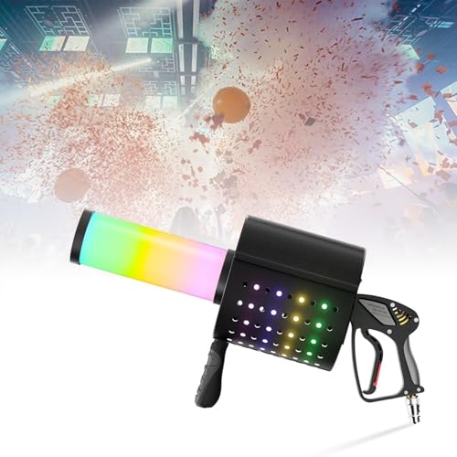 Máquina de efectos especiales 2 en 1 Handheld Confetti, Smoke Fog Machine con LED, cañón de confeti para escenarios y fiestas miniatura 1