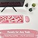 X9 Pink Cute Wireless Keyboard and Mouse Combo - 2.4G Retro Typewriter-Style with Aesthetic Bubble Keys - Colorful Hot Pink Keyboard and Mouse Wireless Combo for PC, Laptop, Windows & Chrome