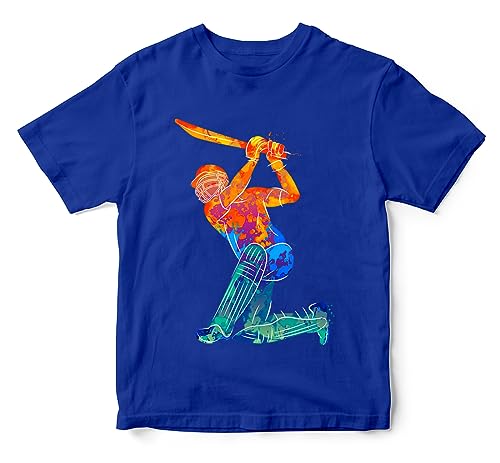Image of Boys & Girls Cool Cricket Batsman 100% Cotton Unisex Kids T-Shirt