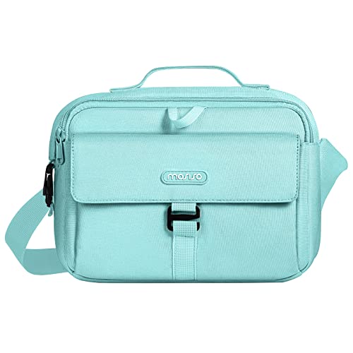 MOSISO カメラバッグ DSLR/SLR/ミラーレスカメラ用 対応機種 Canon/Nikon/Sony、保護 メッセンジャー袋 コンパクト 斜め掛けのパッド入り ショルダーバッグ レインカバー付き(ミントグリーン)