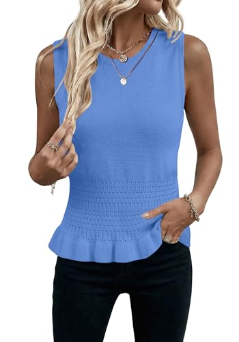 Magritta Beach Vacation Clothes for Women Spring Summer Crochet Sweater Vest Crewneck Tank Tops Cover Ups Resort Outfits