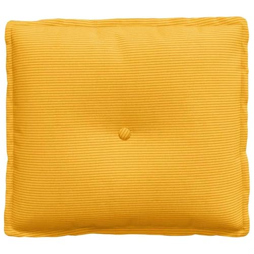 Coussin de dossier rectangulaire velours côtelé jaune 50x45cm - 6