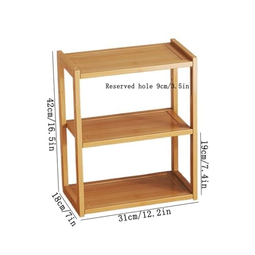 Estantería pequeña de escritorio mueble de bambú de 3 niveles para hogar 3