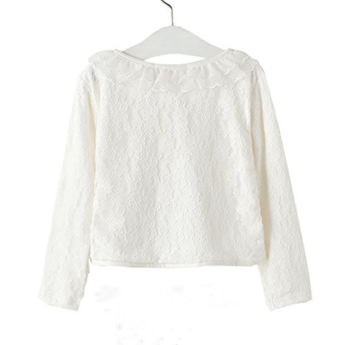 Girls Knit Cardigan Shrug Ruffle Cropped Long Sleeve Sweater Dressy Bolero Jacket2