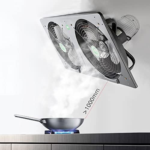 Ventilador extractor de cocina montado en pared con doble ventilación, caja recolectora de aceite y cubierta de red, ventilación de escape bidireccional para el hogar, 3600m3/h, sin caja de aceite miniatura 6