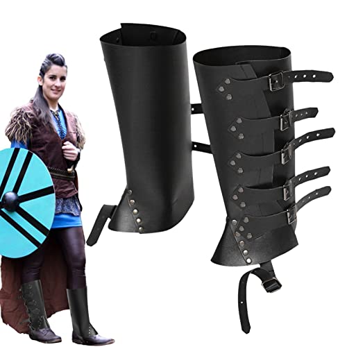 shifengzhou Piraten-Stiefelabdeckungen,Steampunk-Stiefel aus PU-Leder mit Knöpfen | Mittelalterliche Gamaschen-Beinabdeckungen Piraten- und Renaissance-Kunstleder-Steampunk-Kostüm für Erwachsene Cover