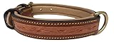 Soft Touch Collars Custom Padded Leather Dog Collar Hand Tooled, Brown Medium