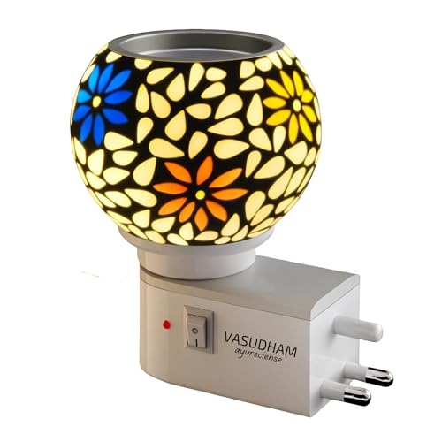 Image of Premium Electric Kapoor Daani Camphor Kapur Burner Multipurpose Diffuser for Aromatherapy and Home Fragrance (Ceramic Stone Night Lamp