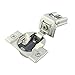 Blum Silver Metal 1-1/4-inch 110-degree Compact 39C Series otion Overlay Press-in Self-Closing Cabinet Hinge