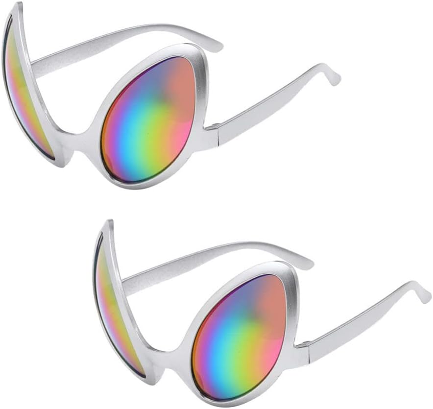NUOBESTY 2pcs Simulation Glasses Funny Eye Glasses Sunglasses Martian Costume for Dress Party Halloween Party Favors