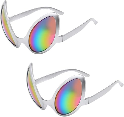 NUOBESTY 2 gafas de alienígena de simulación divertidas, gafas de sol alienígenas, disfraz marciano para vestido, fiesta de Halloween, regalos de