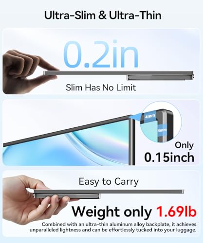 Image of Wireless Portable Monitor with 8000mAh Battery- 15.6 inch 1080P IPS Second Screen for Travel /Office, AirPlay & Miracast Casting, Up to 5 hrs Use, No Cables or Drivers Needed, Works with Laptop /PC /Phone
