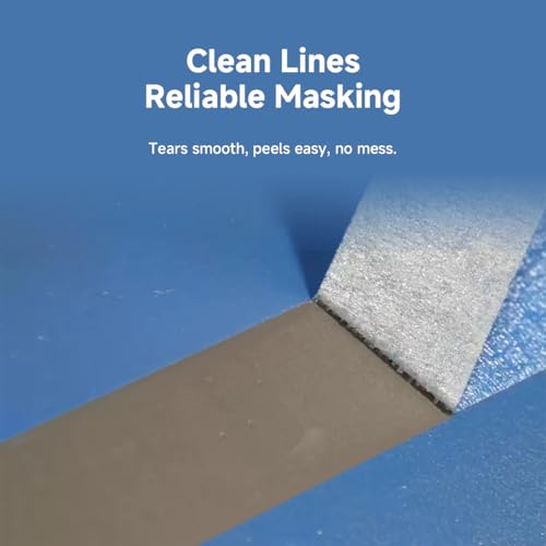 Image of Masking Tape,1 inch Widex55 Yards 6 Rolls,Medium-Adhesion White Tape for Car Painting,Arts & Crafts, Home DIY Projects,Spray Paint Masking- Hand Tearable, No Residue, Multi-Surface Use