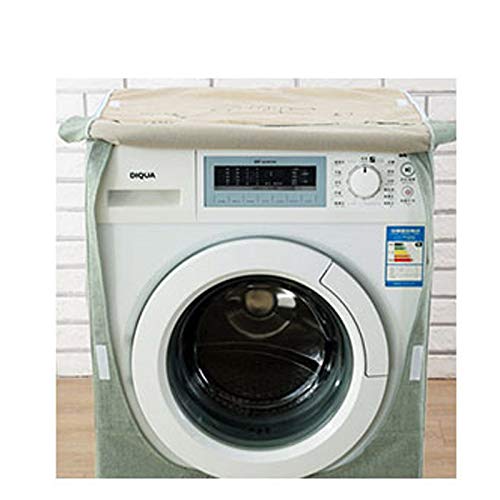 Waschmaschinenabdeckung,Abdeckung Waschmaschine Waschmaschine Staubabdeckung Baumwolle Leinengewebe Wasserdichte Sonnencreme-Trommel Typ Home Schutzhülle(60x60x85cm M)