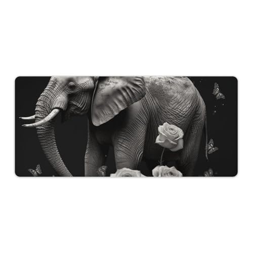 Tapis de souris de jeu éléphant XXL grand format imperméable et antidérapante pour bureau et gaming
