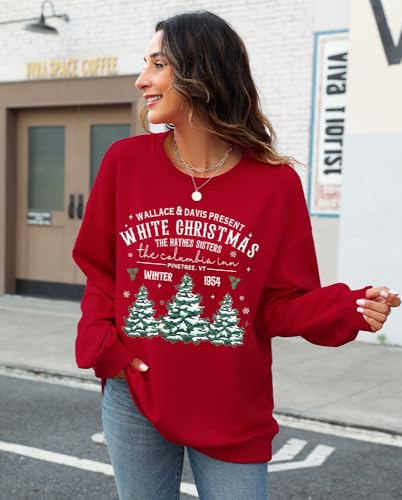 White Christmas Columbia Inn Oversized Sweatshirt for Women - Image 3