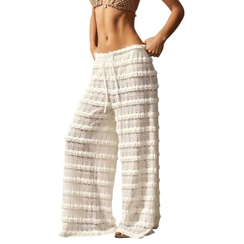 Pantalon de jogging d'été femme taille haute jambes larges léger