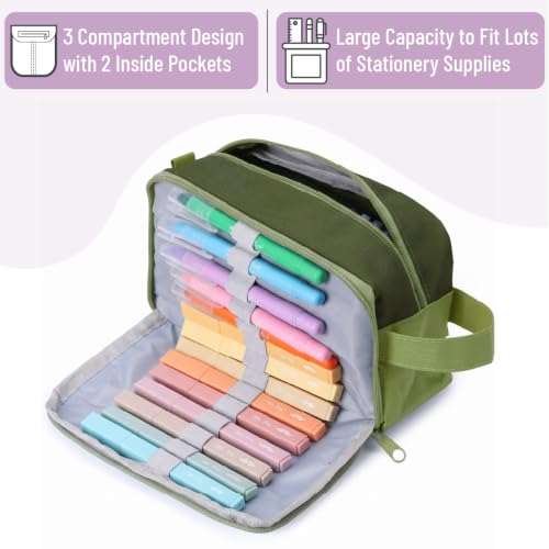Image of Mr. Pen- High Capacity Pencil Case, Large Pencil Pouch with 3 Compartments and 2 Pockets, Large Pencil Bag with Smooth Zipper, Cute Pencil Case Pouch Organizer, School Supplies for Teens