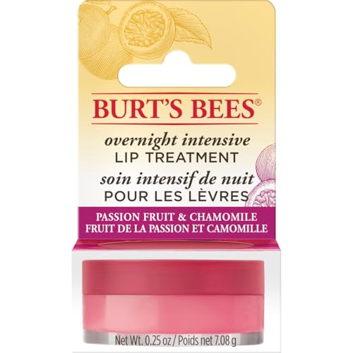 Burt's Bees Maschera nutriente per labbra al frutto della passione e camomilla, riparazione intensa delle labbra con ceramidi e oli ultra-condizionanti, 7,08 g