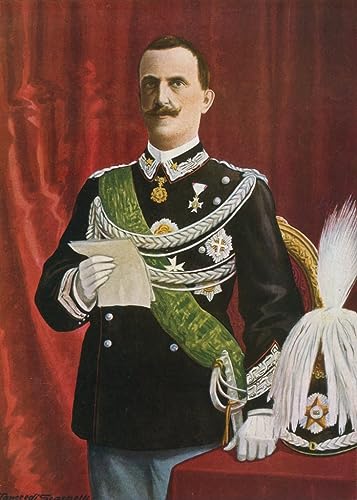 NAAYRASA Dipinti Famosi Dipinti ad Olio su Tela Poster Parete Quadri Vittorio Emanuel Iii Reading by Tancredi Scarpelli per L'arredamento Della Camera da Letto 60x90cm