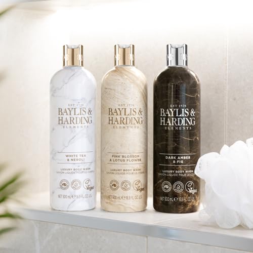 Baylis & Harding Elements Dark Amber & Fig Luxury Body Wash, 500 ml (Pack of 4) - Vegan Friendly - Image 7
