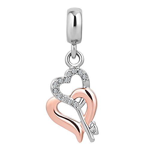 CharmSStory Rose Gold Key to My Heart Charms Dangle Beads for Necklaces Bracelet (Key)2