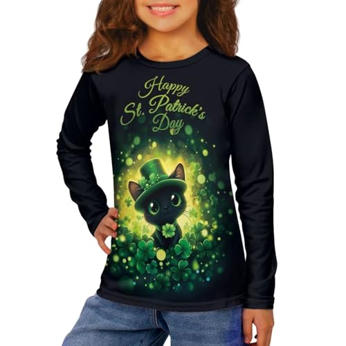 Image of Girls Basic Tee Shirts Outdoor Long Sleeve Shirt Winter Clothes Size 3-16 Top Fall Clothes Gift for Holiday