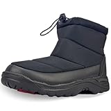 [デクト] ブーツ メンズ 防水 レインブーツ レインシューズ スノーブーツ ショートブーツ ウインターブーツ 防滑 (28cm,ブラック)