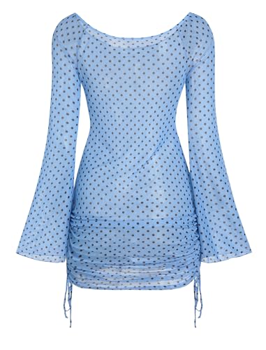Image of ZAFUL Womens Swimsuit Cover Up Dress Off Shoulder Hollow Coverup Bathing Suit Mesh Swim Beach Dress